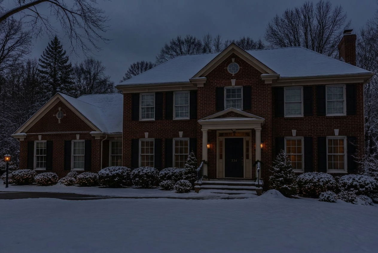 Before: same home without lights